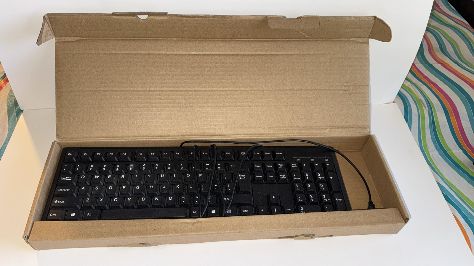 BTO Wired Keyboard Full Size 104-Key with Numeric Keypad Black