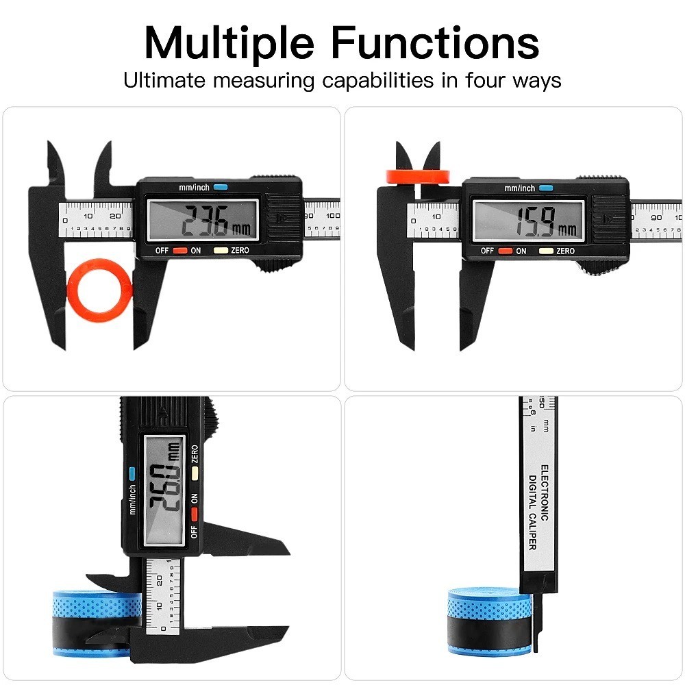 6" 150mm Digital Caliper Micrometer LCD Gauge Vernier Electronic Measuring Tool