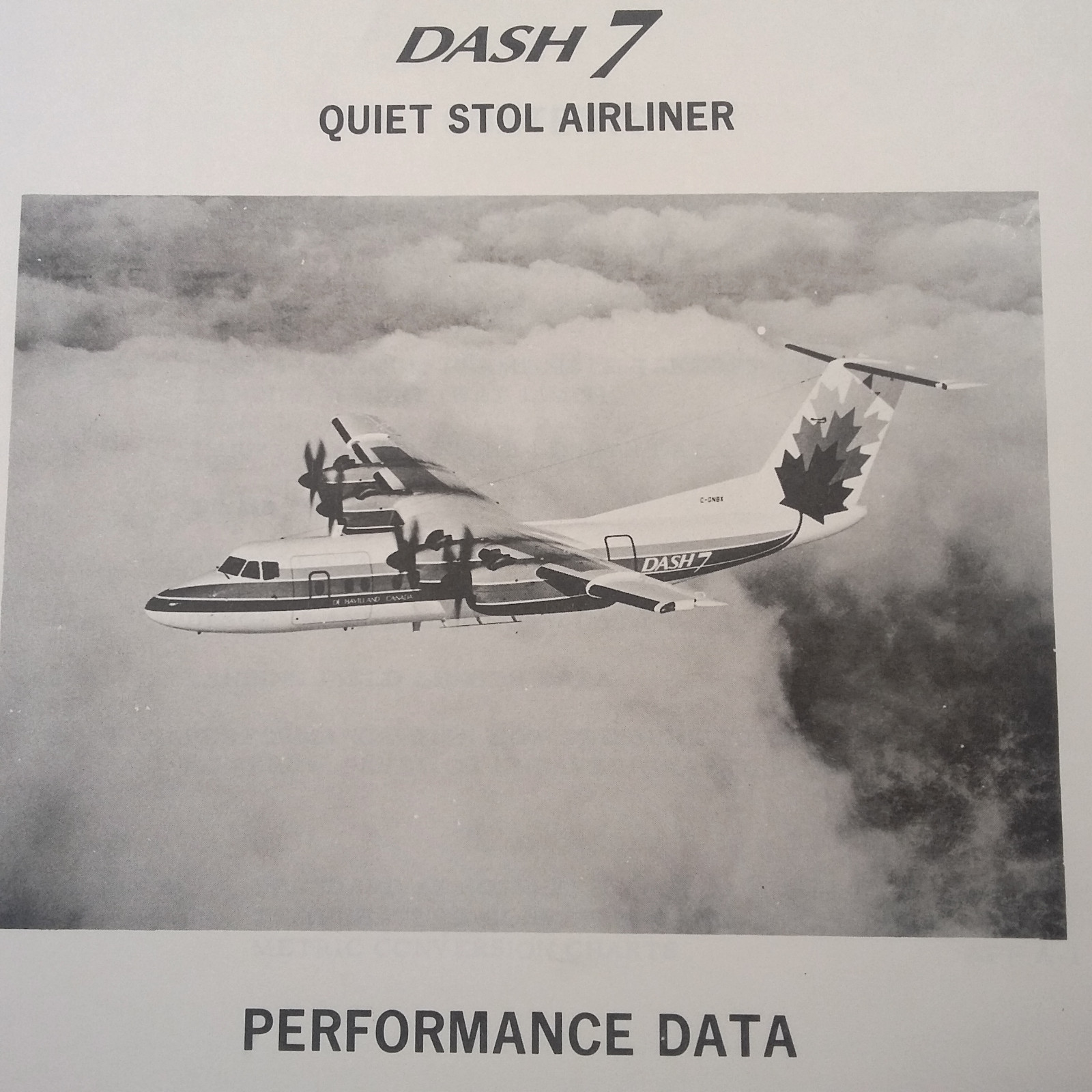 de Havilland Dash 7 Quiet STOL Performance Data Booklet Manual