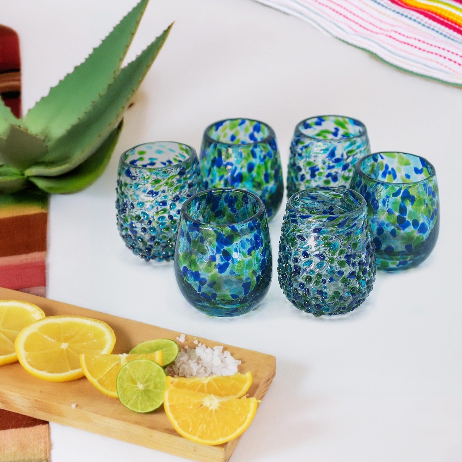 Hand-Blown Mezcal & Tequila Sipping Glasses From Mexico – Set of 6 | Authe