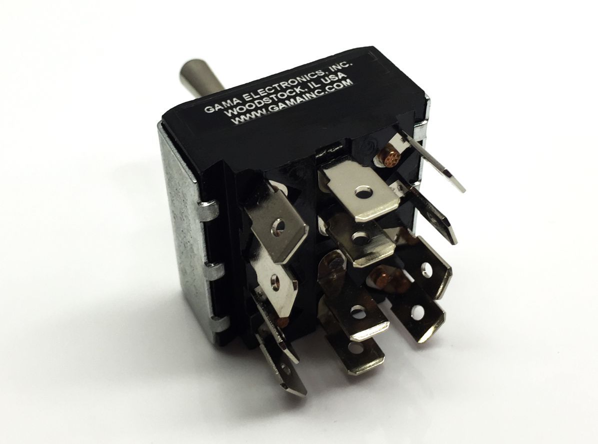 4 Pole, 2 Throw On-Off-On Toggle Switch - Maintained - 4PDT-3-MTD