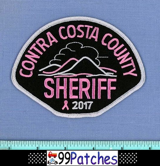 CONTRA COSTA COUNTY SHERIFF 2017 PINK BREAST CANCER CALIFORNIA Shoulder Patch 8L