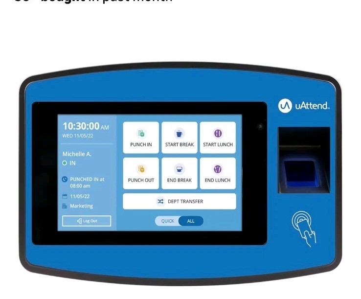 NX2500 Biometric Fingerprint Time Clock, RFID, PIN, Cloud-Based, Payroll Ready