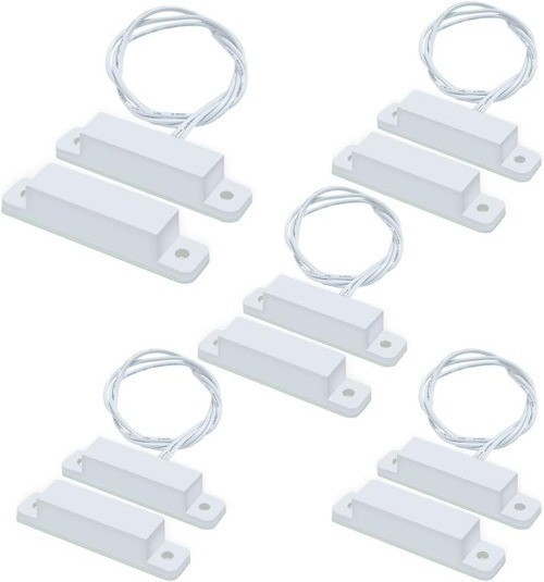 5 Sets Magnetic Contacts Wired Window Door Sensor Reed Switch NC Surface