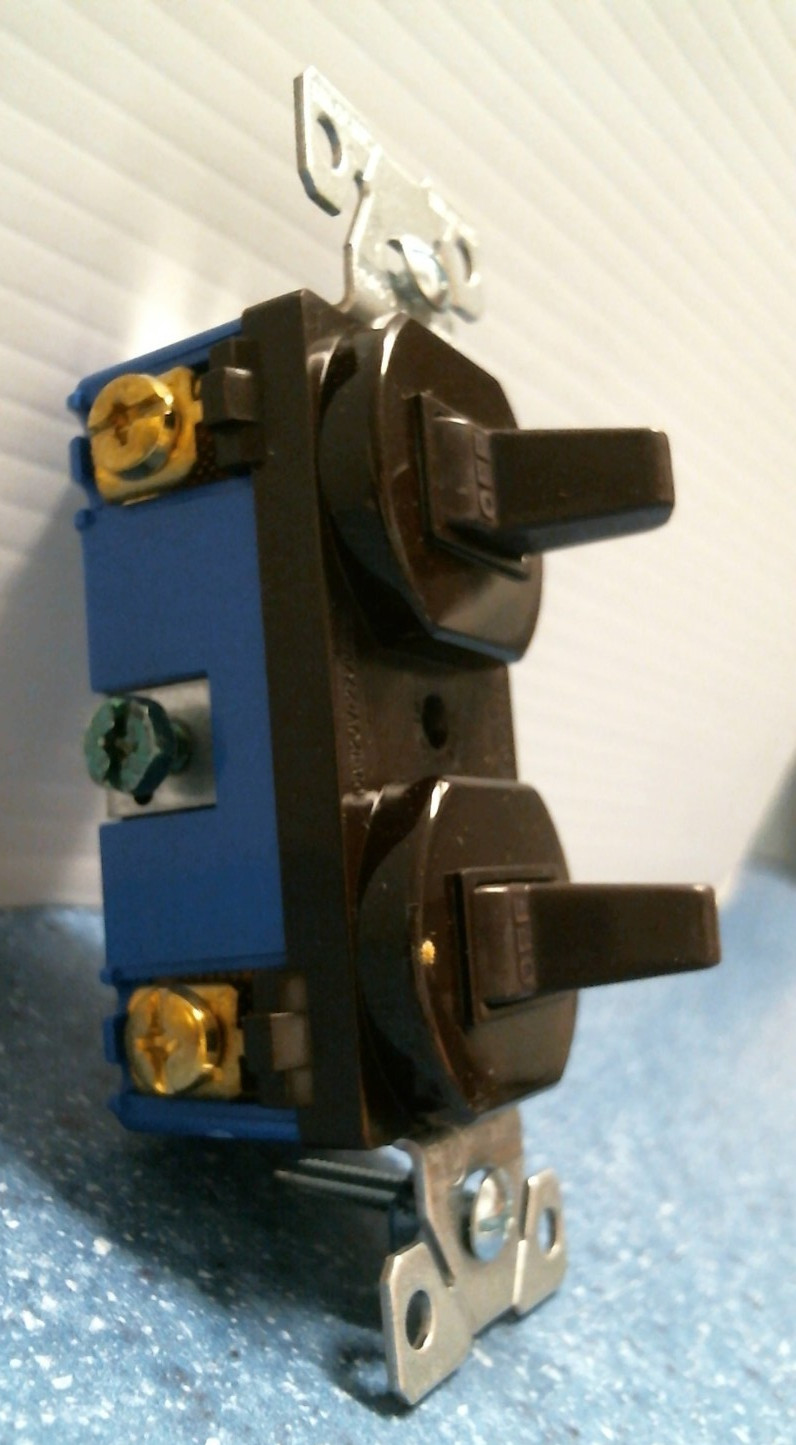 Cooper Wiring Combination Two Single Pole Switches, Brown (271B-BOX) FS