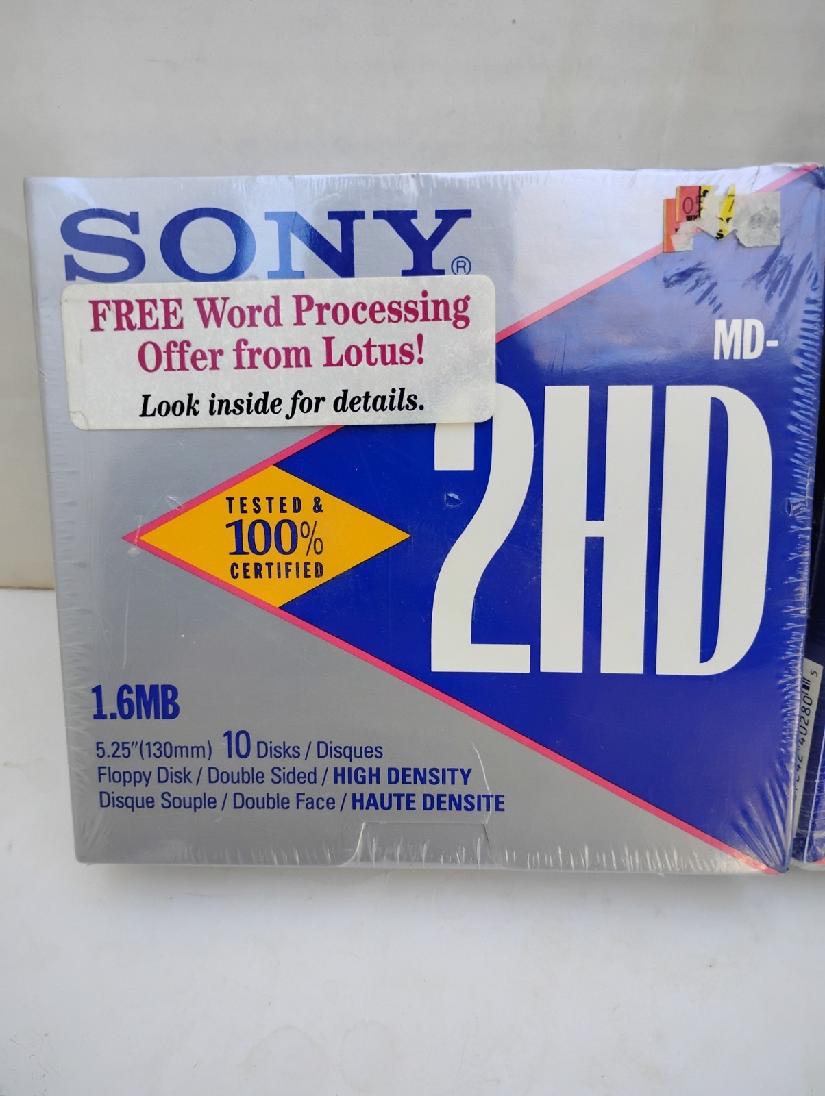 Sony MD-2D 5.25" (130mm) Floppy Disk Box New Sealed NIP Lot of 2 NOS