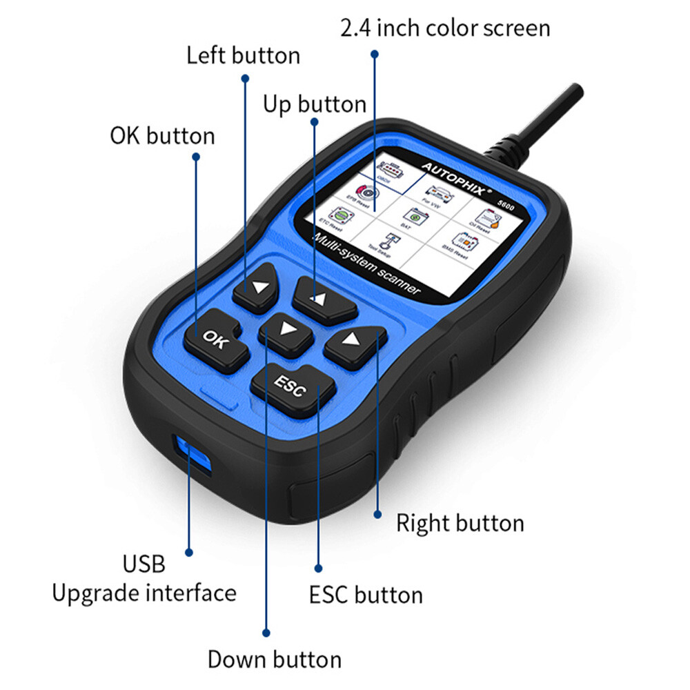 All System Diagnostic For VW/Audi OBD2 Scanner Battery Registration EPB TPMS ABS