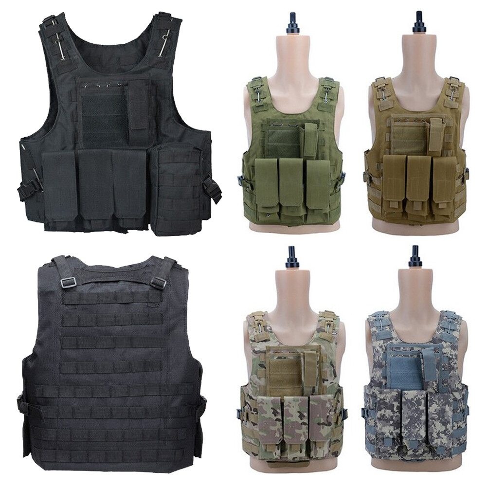 Tactical Vest Military Airsoft Paintball Molle Combat Assault Plate Carrier Vest