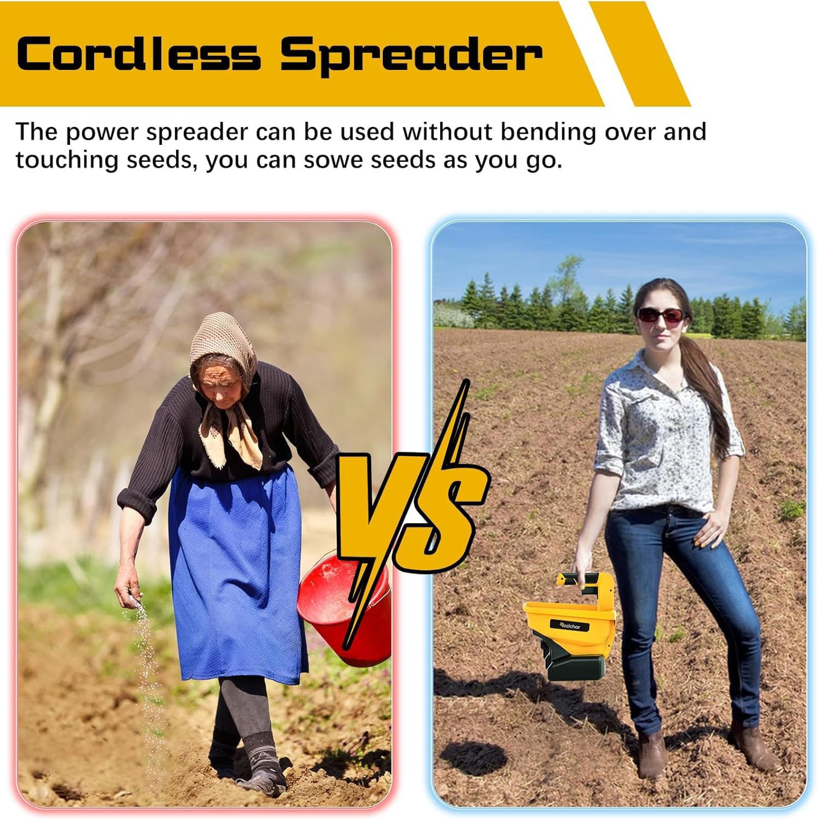 Power Spreader Compatible for Dewalt 20V/60V Battery, Seed Spreader for