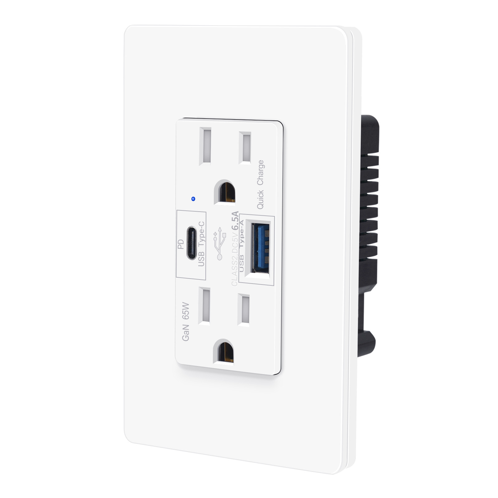 Dual USB Type-C Wall Outlet Charger Tamper Resistant Electrical Receptacle Plate