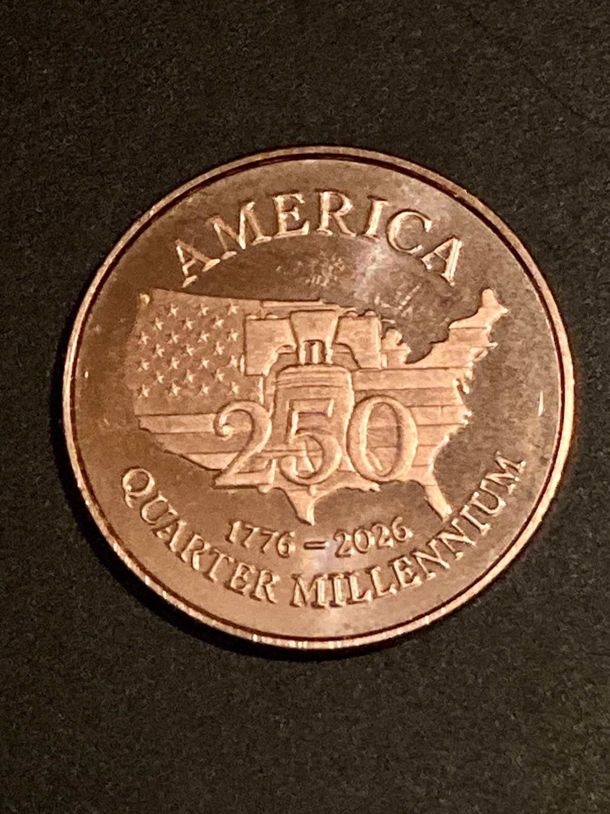 USA 250th Anniversary Commemorative 1oz .999 Copper Round -Special Edition Mint