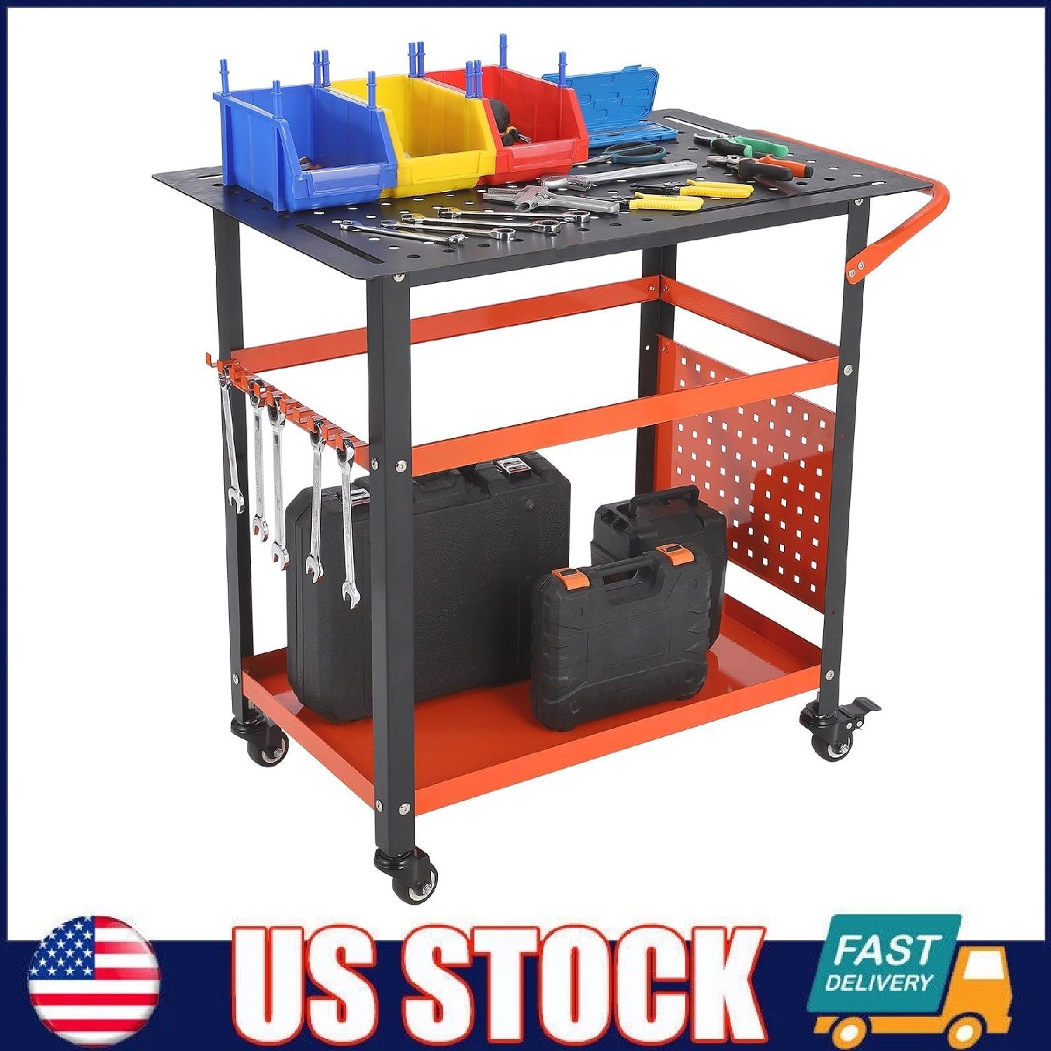 Heavy Duty Welding Table ,36"x24" Welding Workbench 600LBS Portable Welder Cart