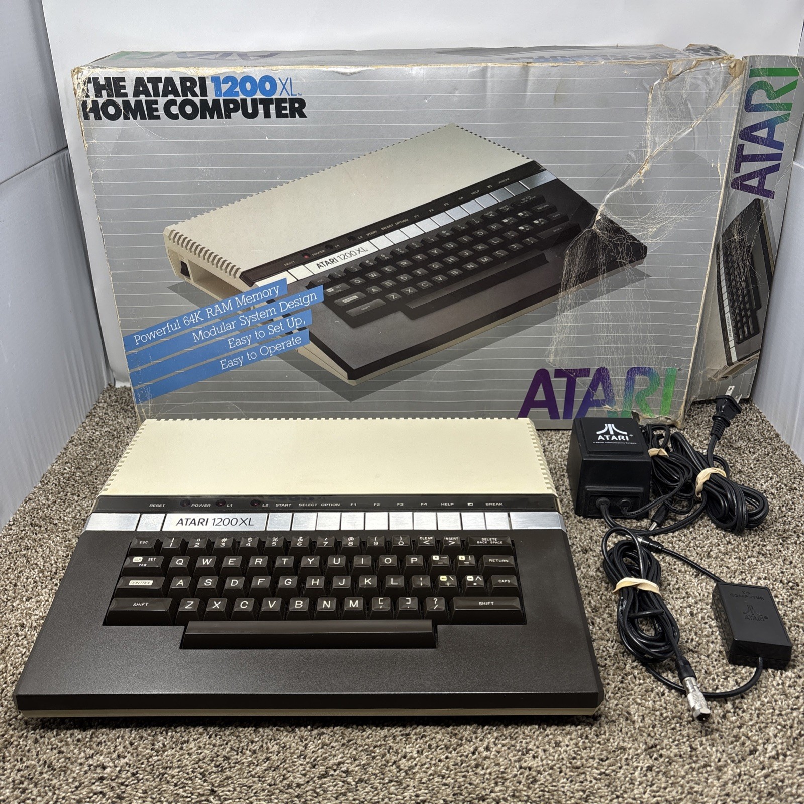ATARI 1200XL Vintage Home Computer Tested And Working With Original Box