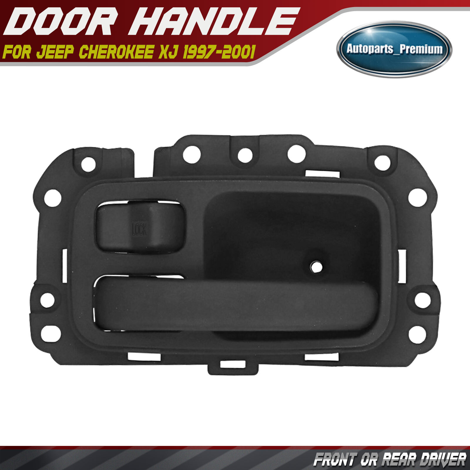 Front or Rear Driver Black Interior Door Handle for Jeep Cherokee XJ 1997-2001