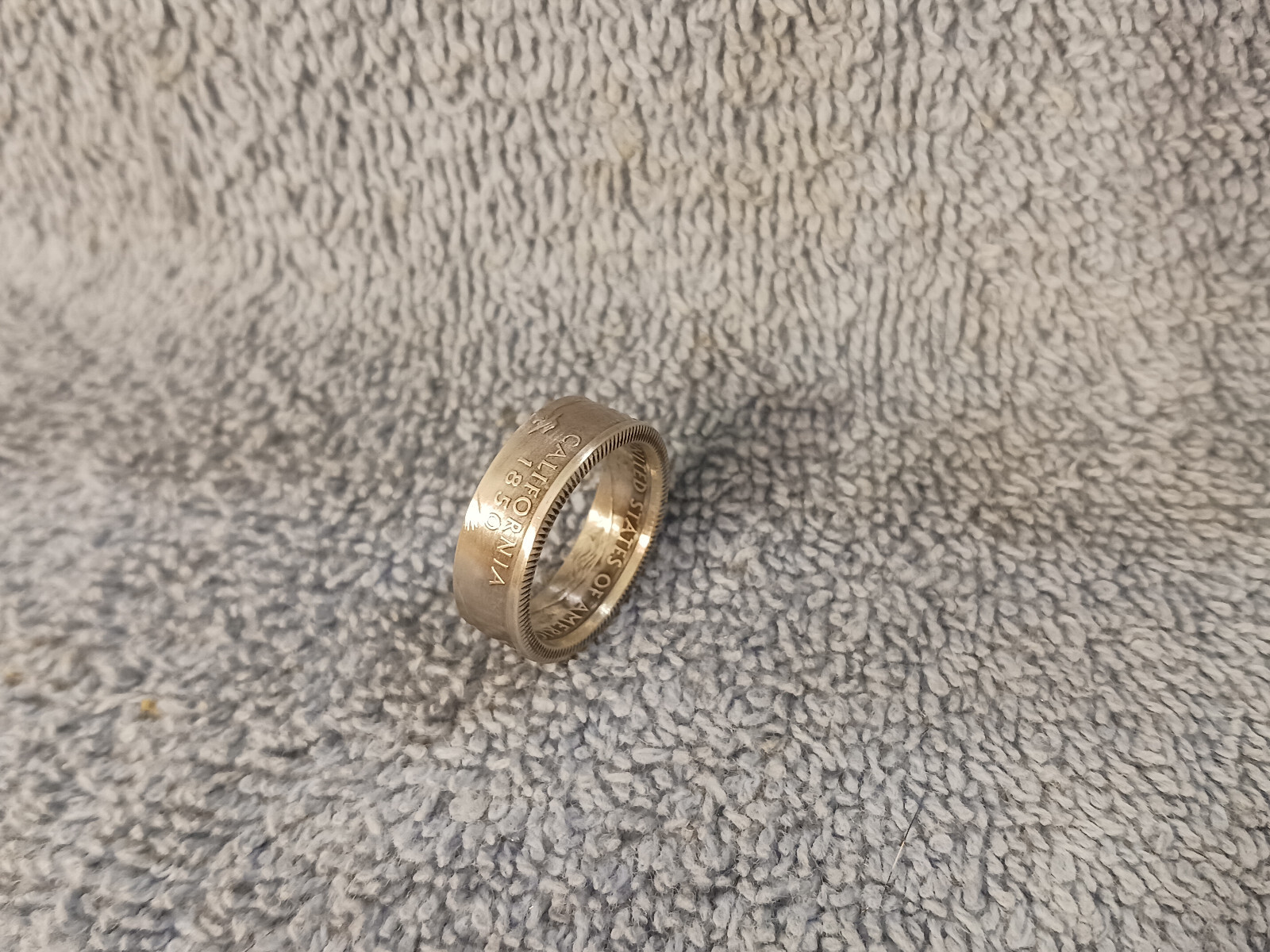 CALIFORNIA  State 90% Silver  Washington Quarters coin ring  7-1/2