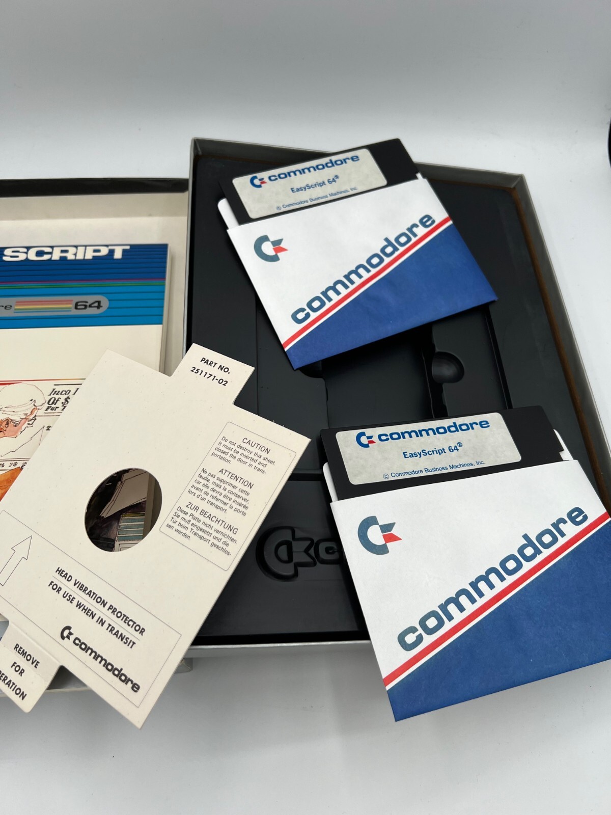 Vintage Commodore Easy Script - Boxed, Manual, Floppy Disks