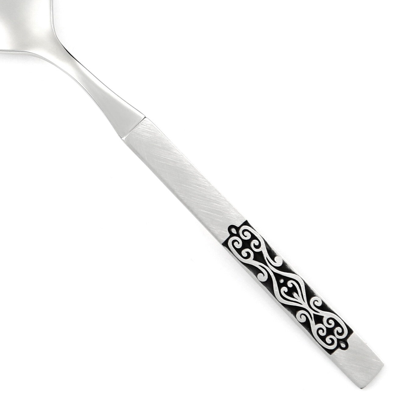 Gildhar GIF3 Stainless Burnished Handle Black Accent Silverware CHOICE Flatware