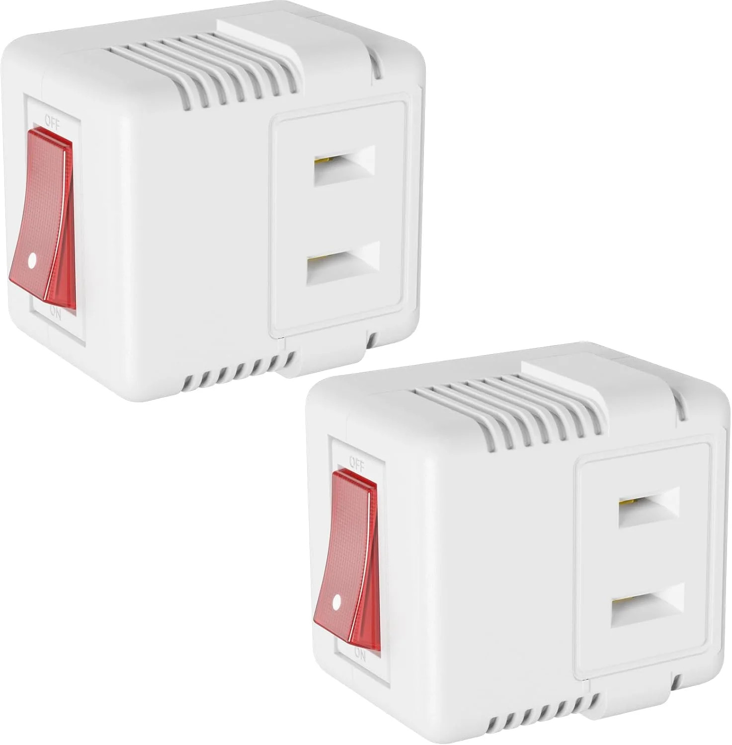 PLUGTUL 2 Prong Outlet Switch, Single Outlet with ON Off Switch, ELT Listed, 15A