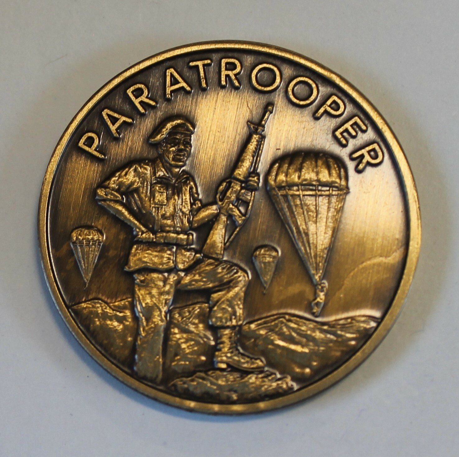Paratrooper Airborne All The Way Old School Army Challenge Coin