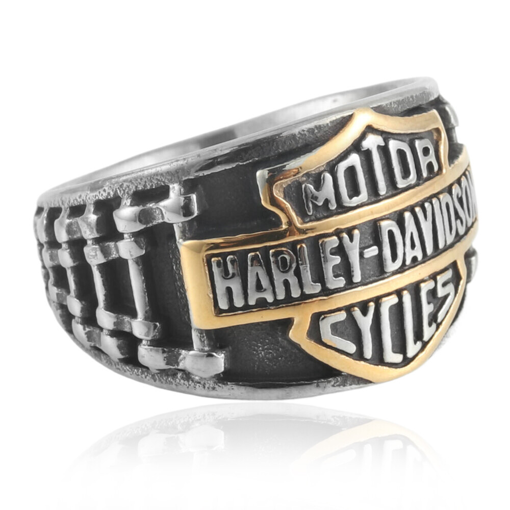 Men Motorcycle club Biker Band Ring Vintage Silver Stainless Steel Size 7-13