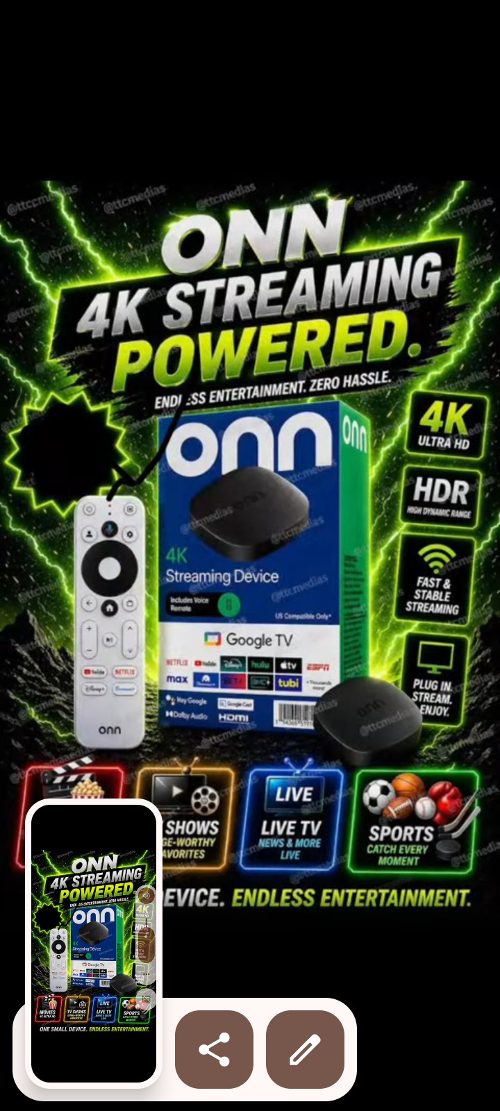 ultimate entertainment google tv 4k pro streaming box