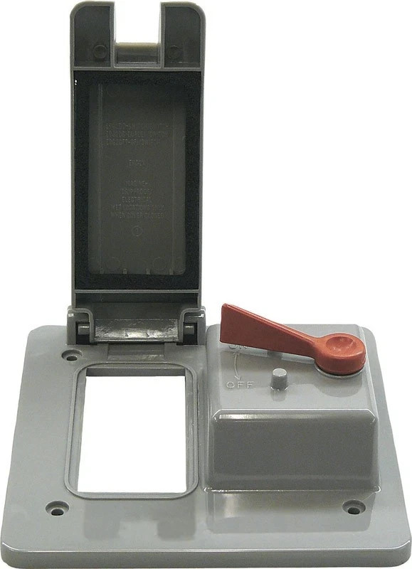 Cantex 5133345B Gray Rectangle 2-Gang Weatherproof Electrical Cover