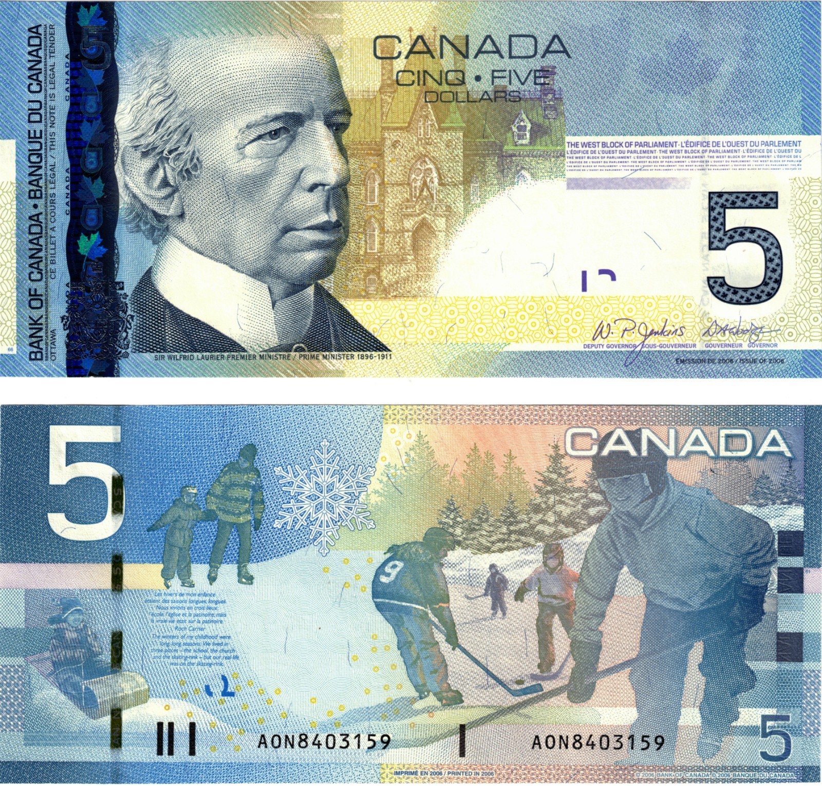 2006 Canada Bc-67a P101aa 5 Dollar Banknote UNC Jenkins & Dodge AON