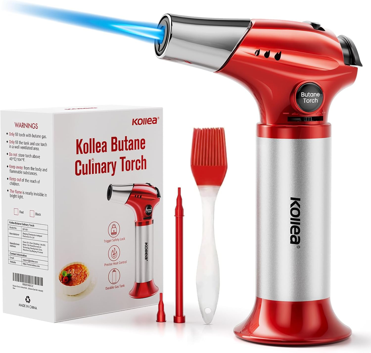 Creme Brulee Torch, Refillable Butane Torch Lighter, Kitchen Torch Food Torch wi