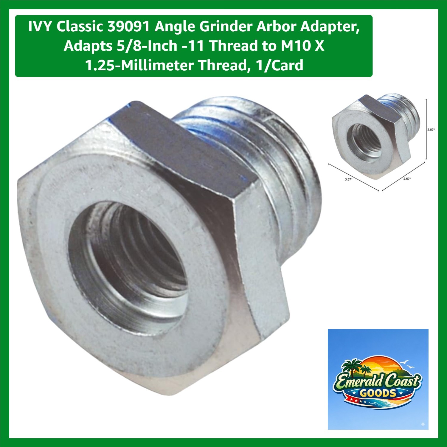 Durable Angle Grinder Arbor Adapter: 5/8"-11 to M10 x 1.25mm Precision Fit