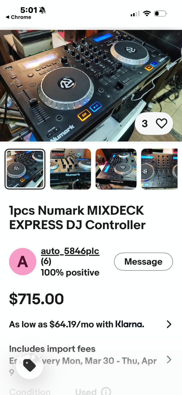 NUMARK MIXDECK EXPRESS Doble DECK USB-A USB-B CD MP3 ++ DJ Controller