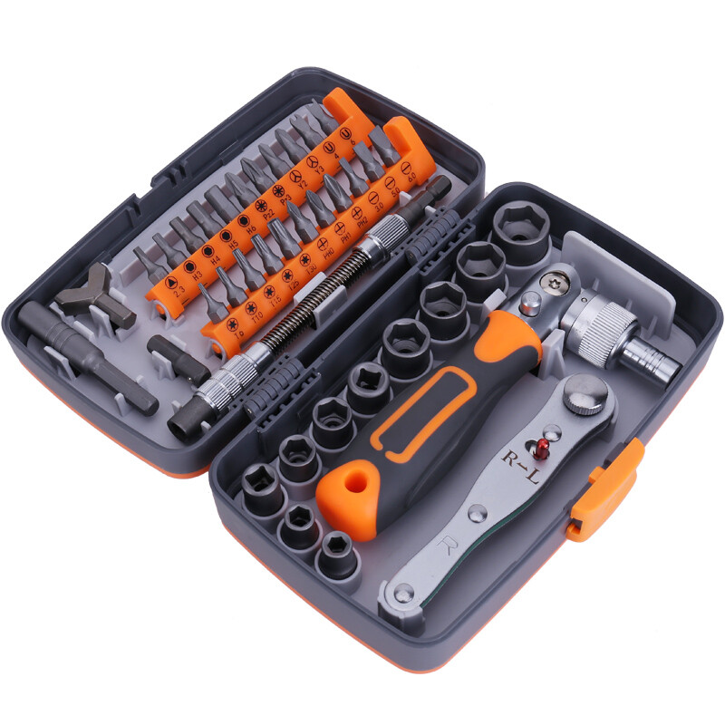 38Pcs Mini Ratchet Screwdriver Multi Tool Bits Set 1/4" Drive Socket Wrench Kit