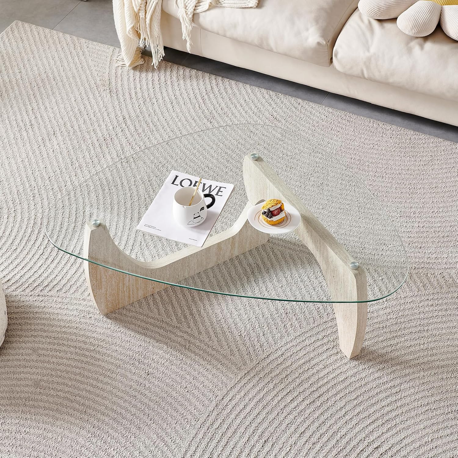 Wooden Coffee Table - Modern Marble Coffee Table， Contemporary, Stylish, High-En
