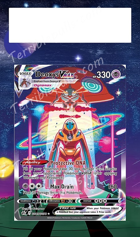 Pokemon Extended Art Insert for PSA Slab- Deoxys VMAX GG45  ART ONLY