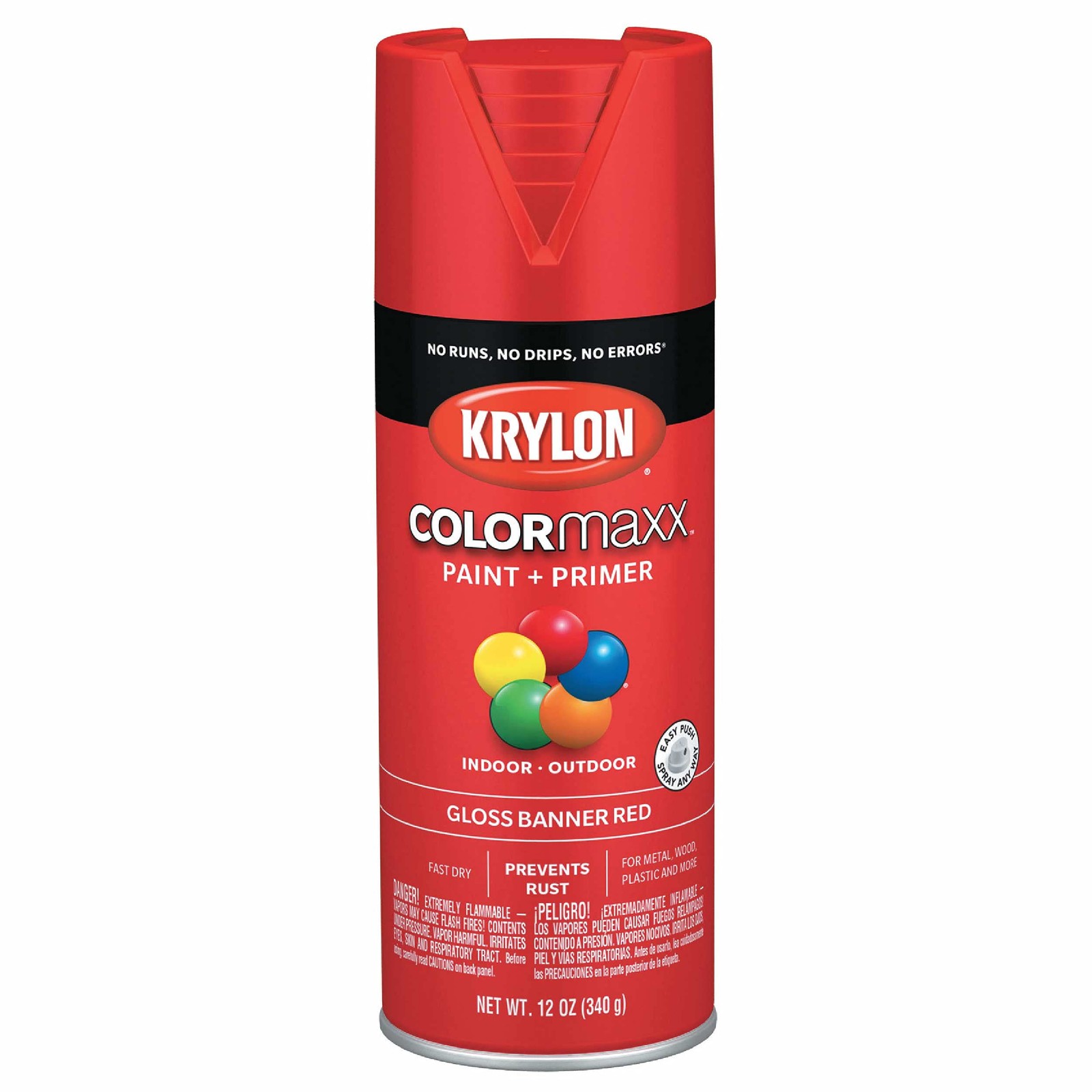 12 Ounce Fast Drying Banner Red Paint for Indoor Outdoor Use Rust Protection