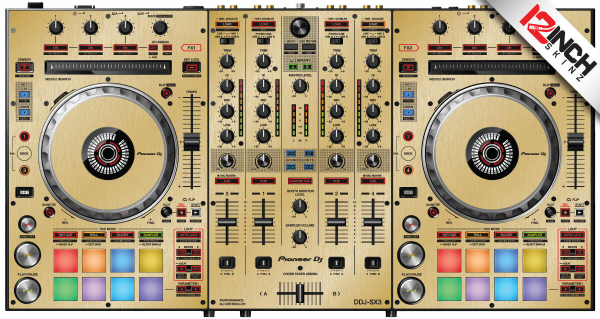 Pioneer DDJ-SX3 Skin - Brushed gold