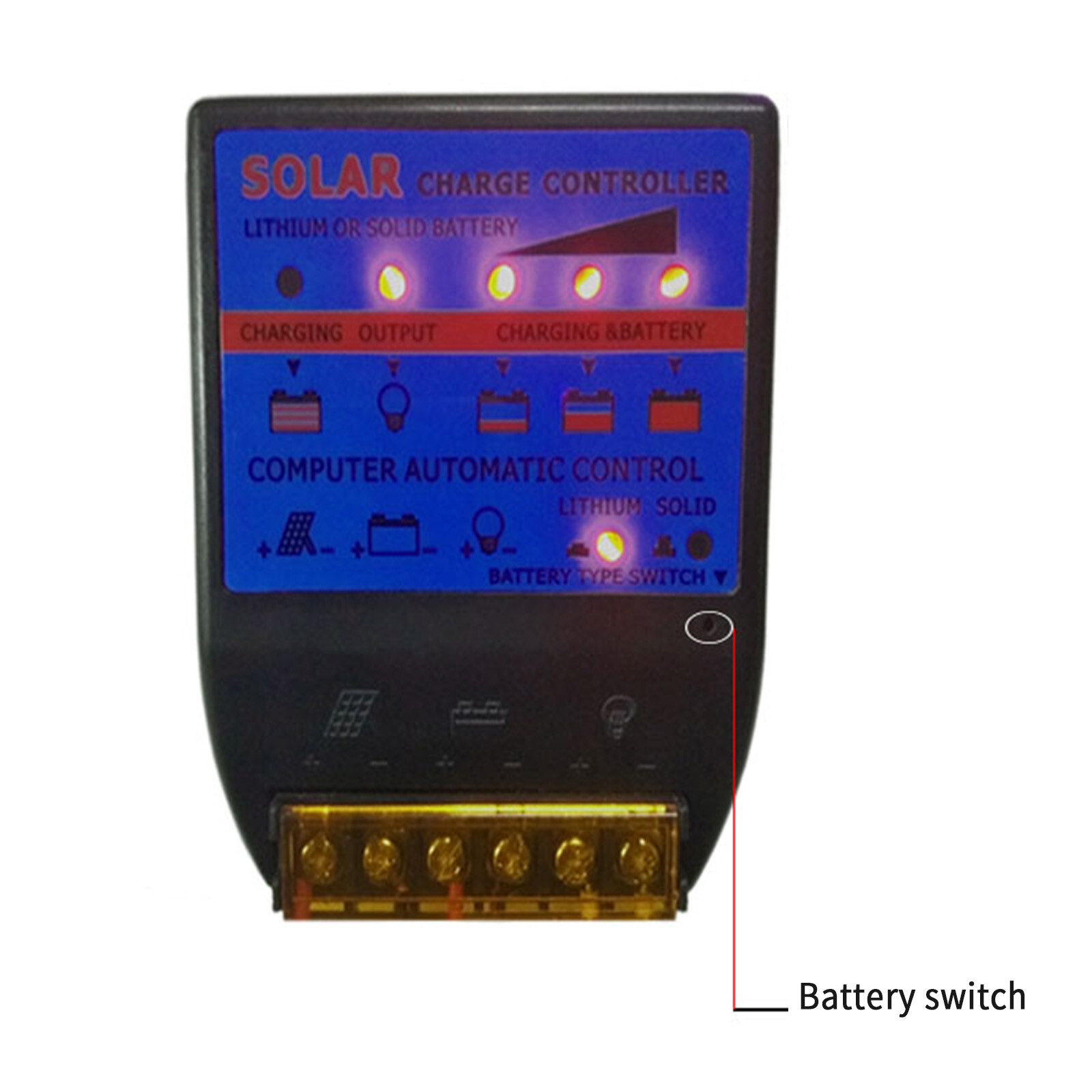 Solar Photovoltaic Charge Controller 10A 12V Solar Panel Battery Controller Blue