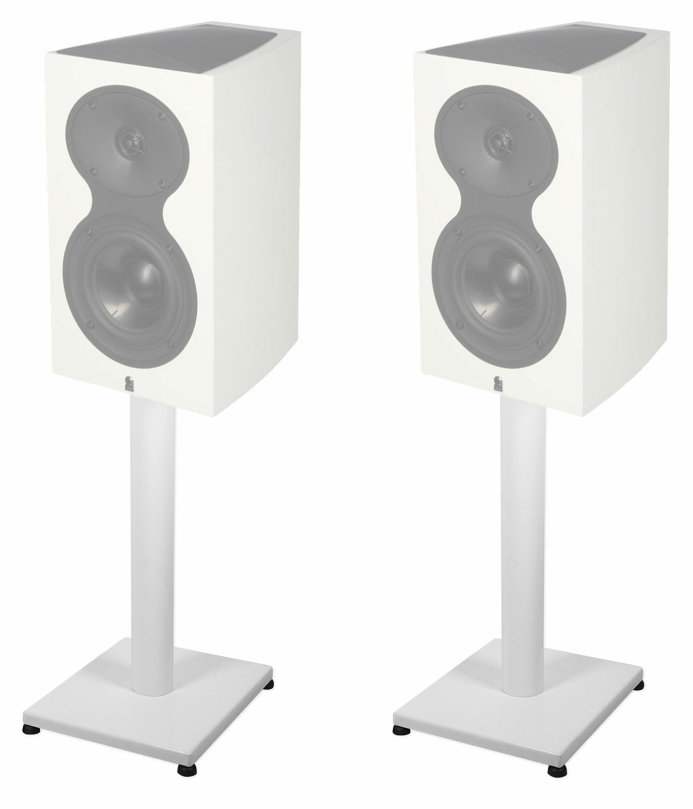 (2) White 21” Steel Stands For Revel Performa3 M105 Bookshelf Speakers