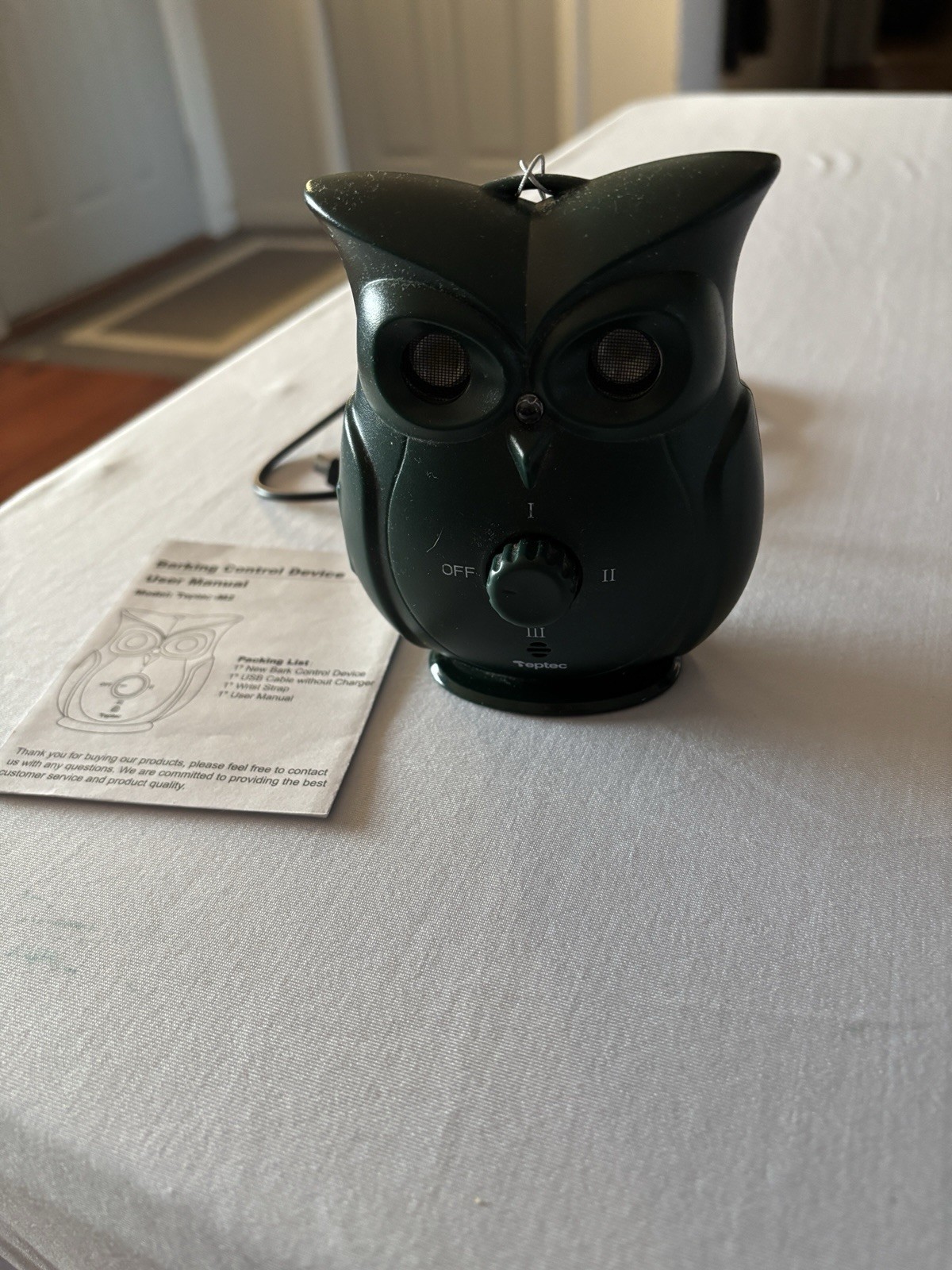 Ultrasonic Dog Bark Control Device -owl - Rechargeable -Teptec M2
