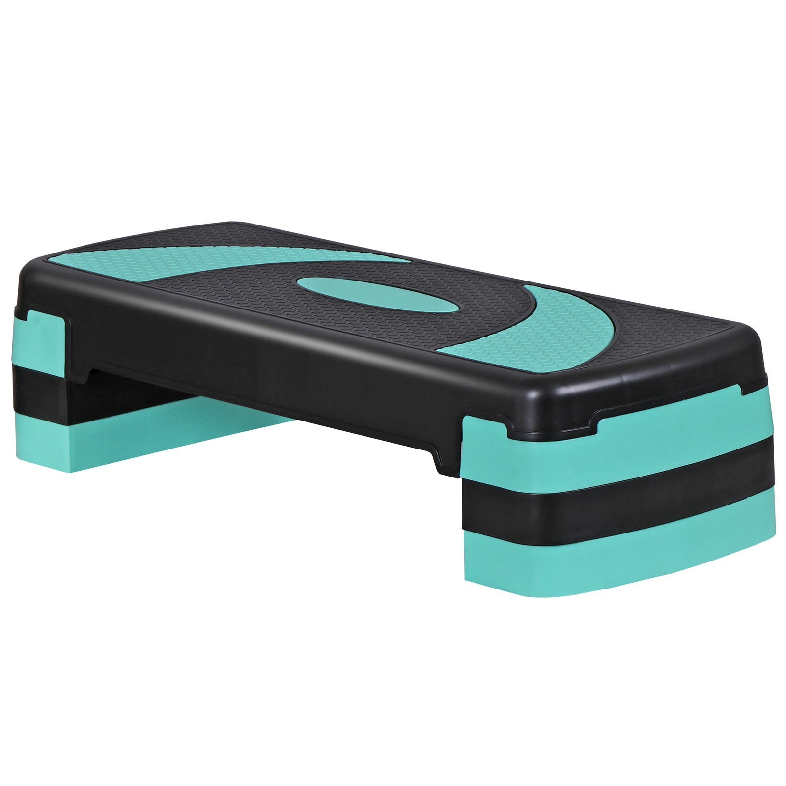 31" Aerobic Step Platform Adjustable Exercise Workout Stepper with Risers Green