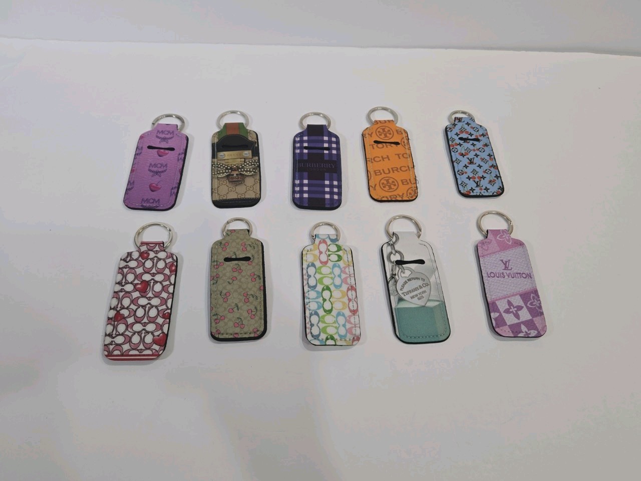 Lip Balm Holder Keychain Lot of 10 Assorted Colors