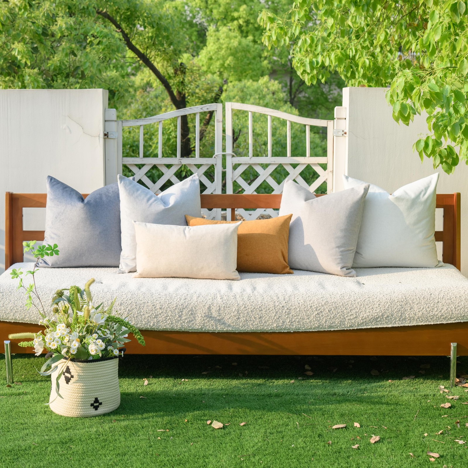 a moment Waterproof Throw Pillow Covers Set of 4 16x16 Inch Outdoor Stain Resist