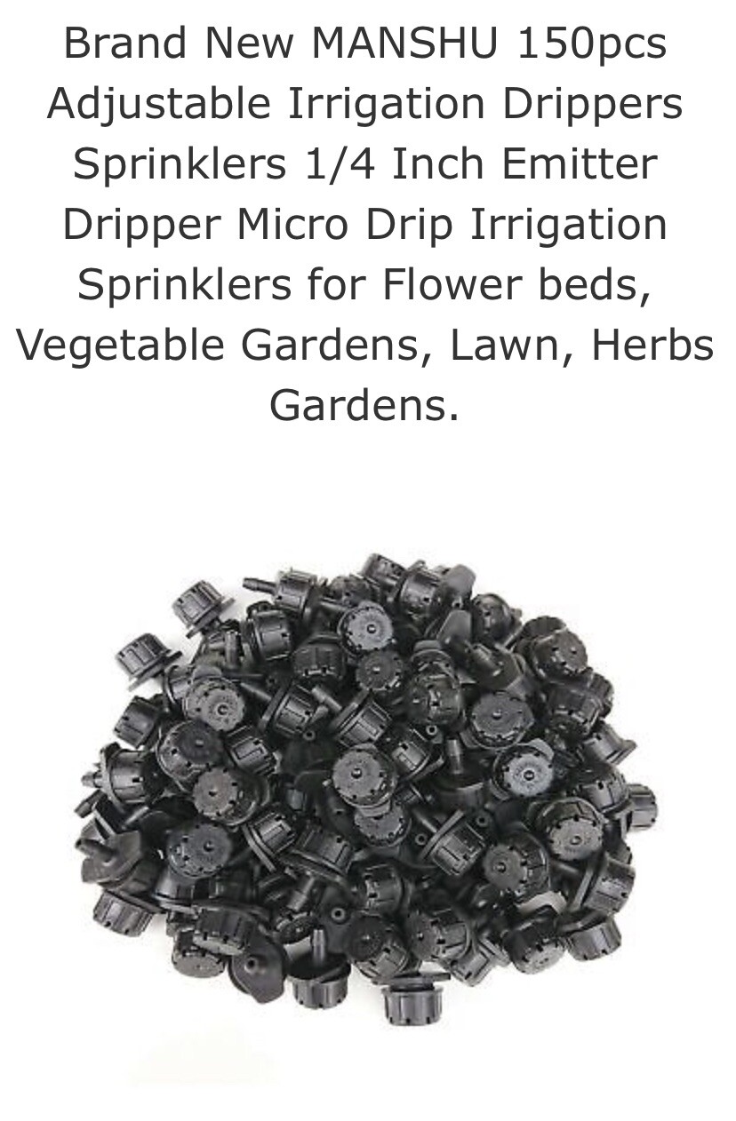 100! Adjustable Flow Micro Irrigation Dripper Bubbler Sprinkler 1/4 Emitter Drip