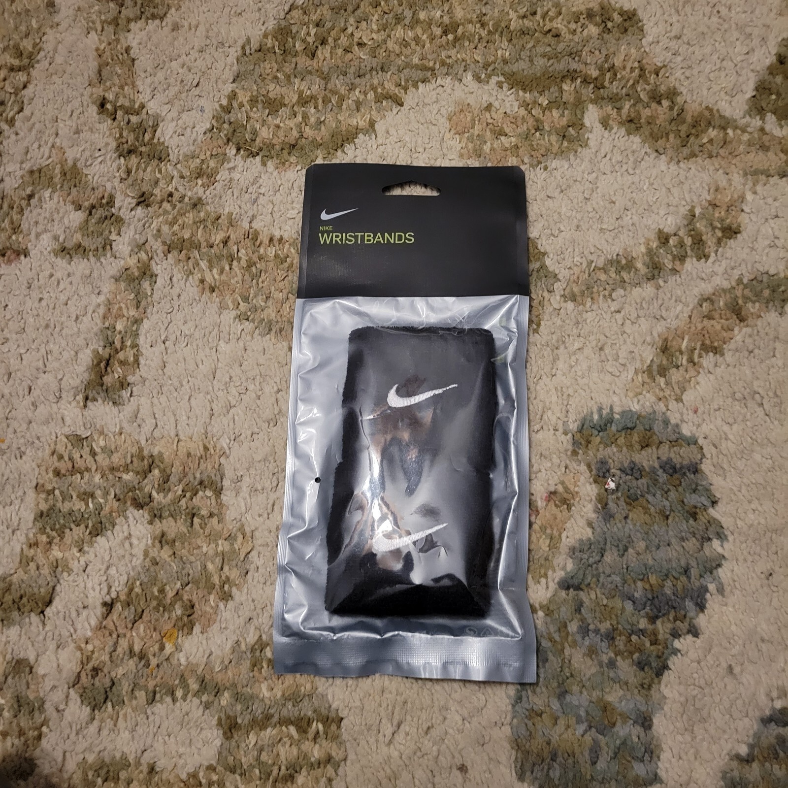 NIKE Black Wristbands Single Wide 2.5 Inch Unisex Sports 1 Pair SWOOSH-Brand New