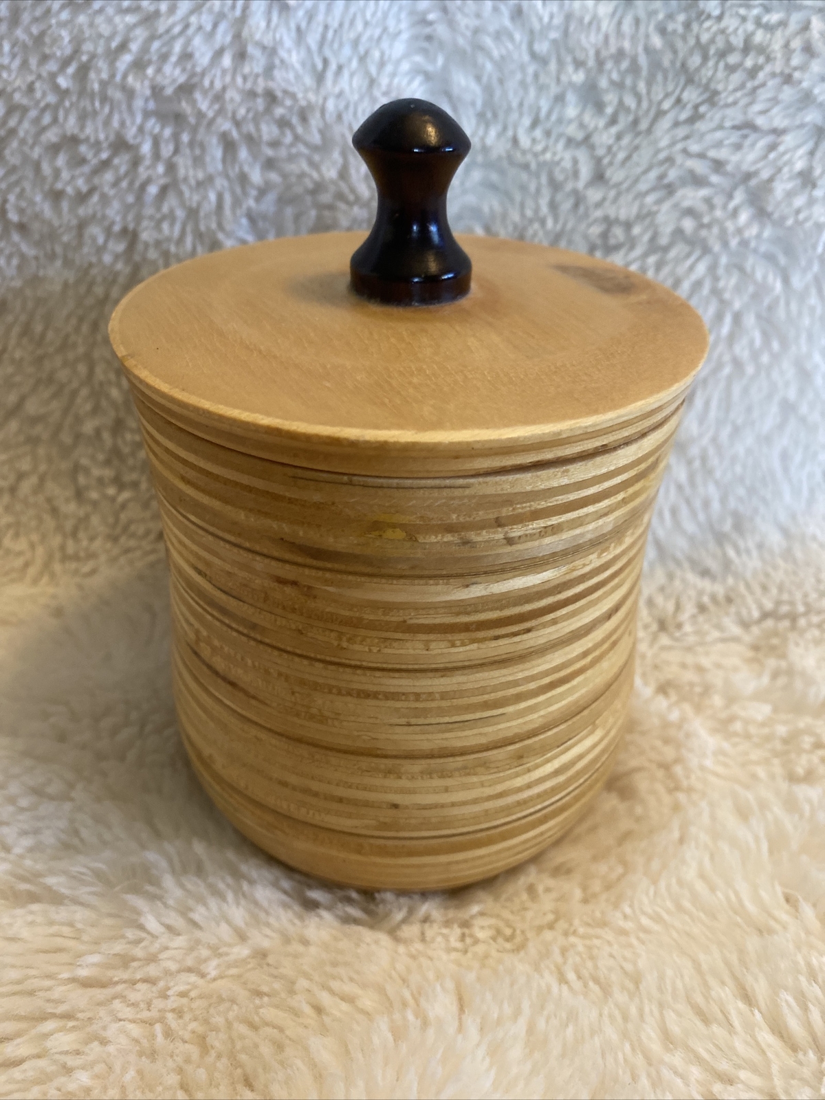 Original Wood Container with Lid Initials on Bottom WMS