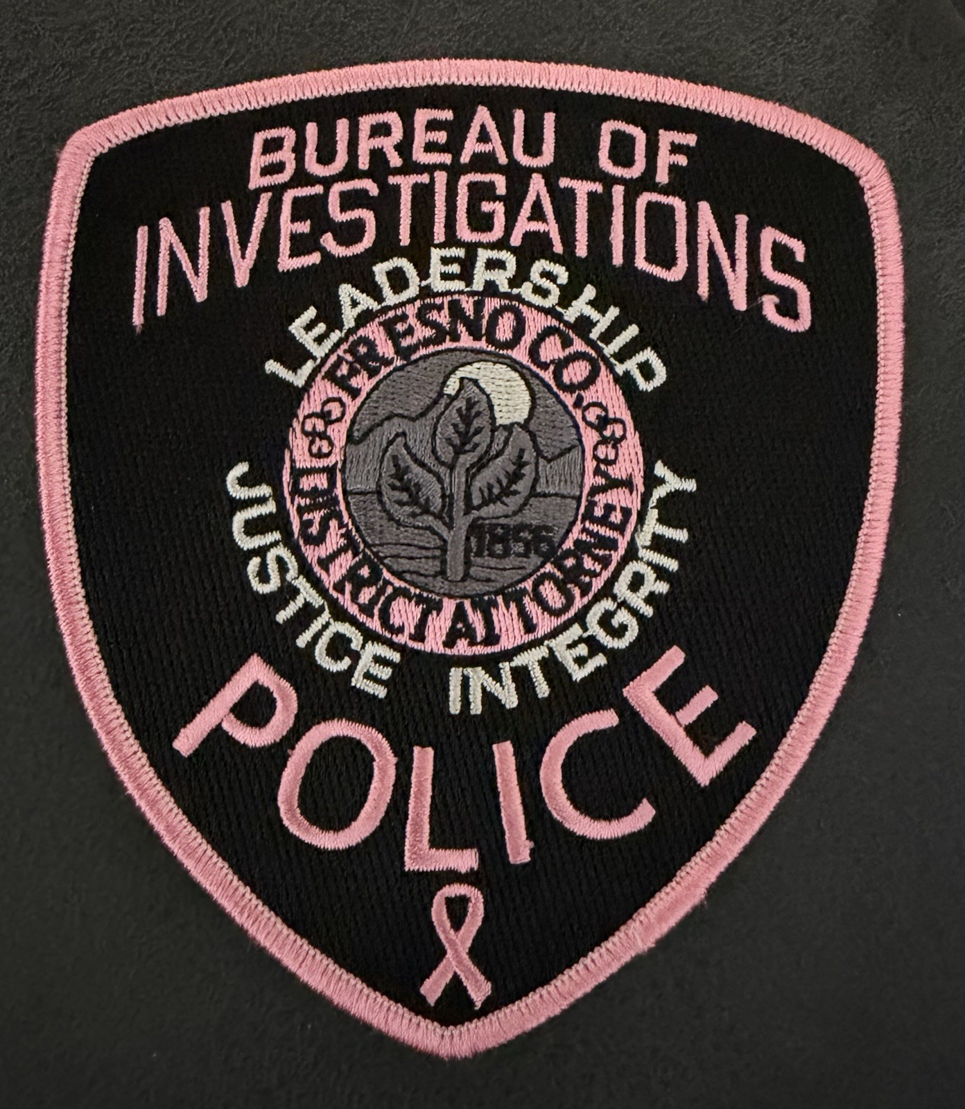 California Pink Police Patch. Fresno County District Attorney