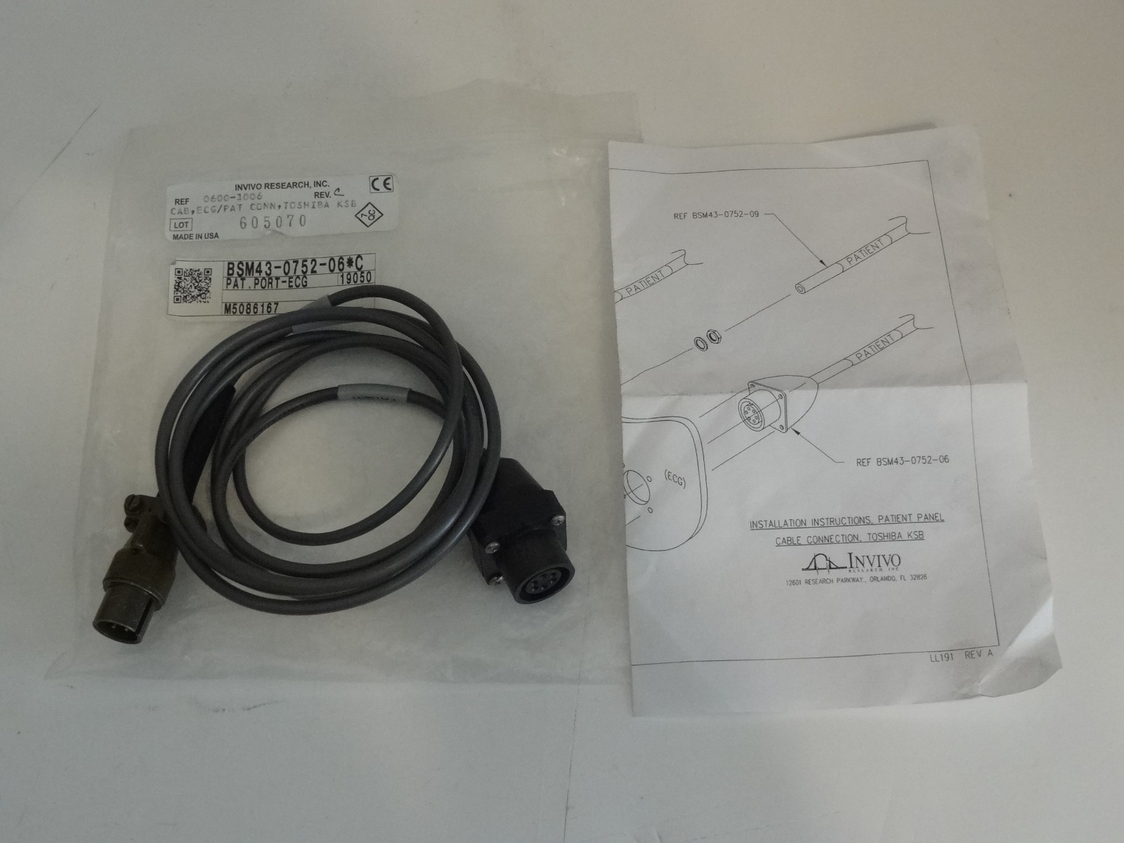Toshiba/Canon KSB (Kinetic Signal Box) ECG Extender Cable BSM43-0752-06