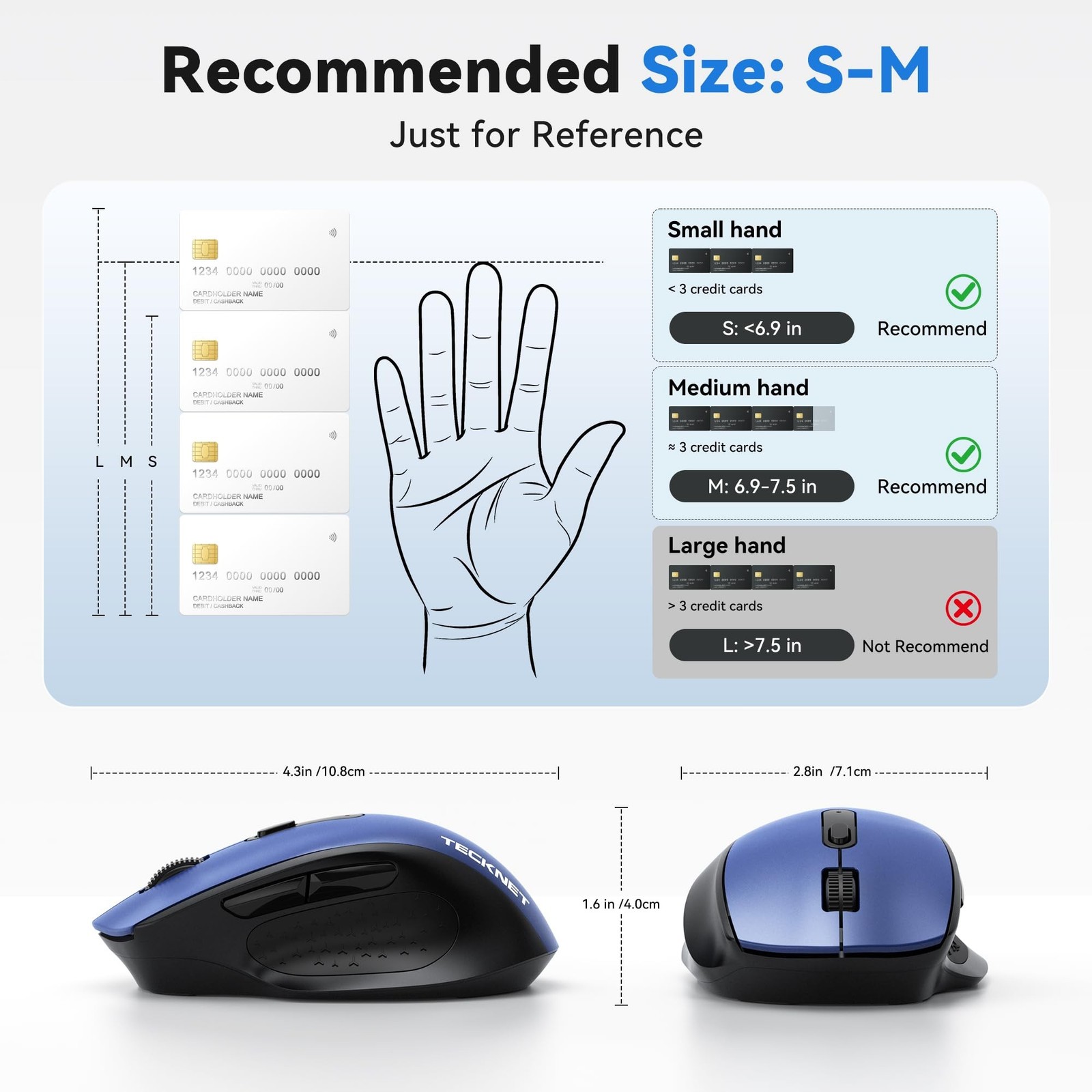 TECKNET Wireless Mouse for Laptop, Silent Mouse Quiet Click, Computer Mice Wi...