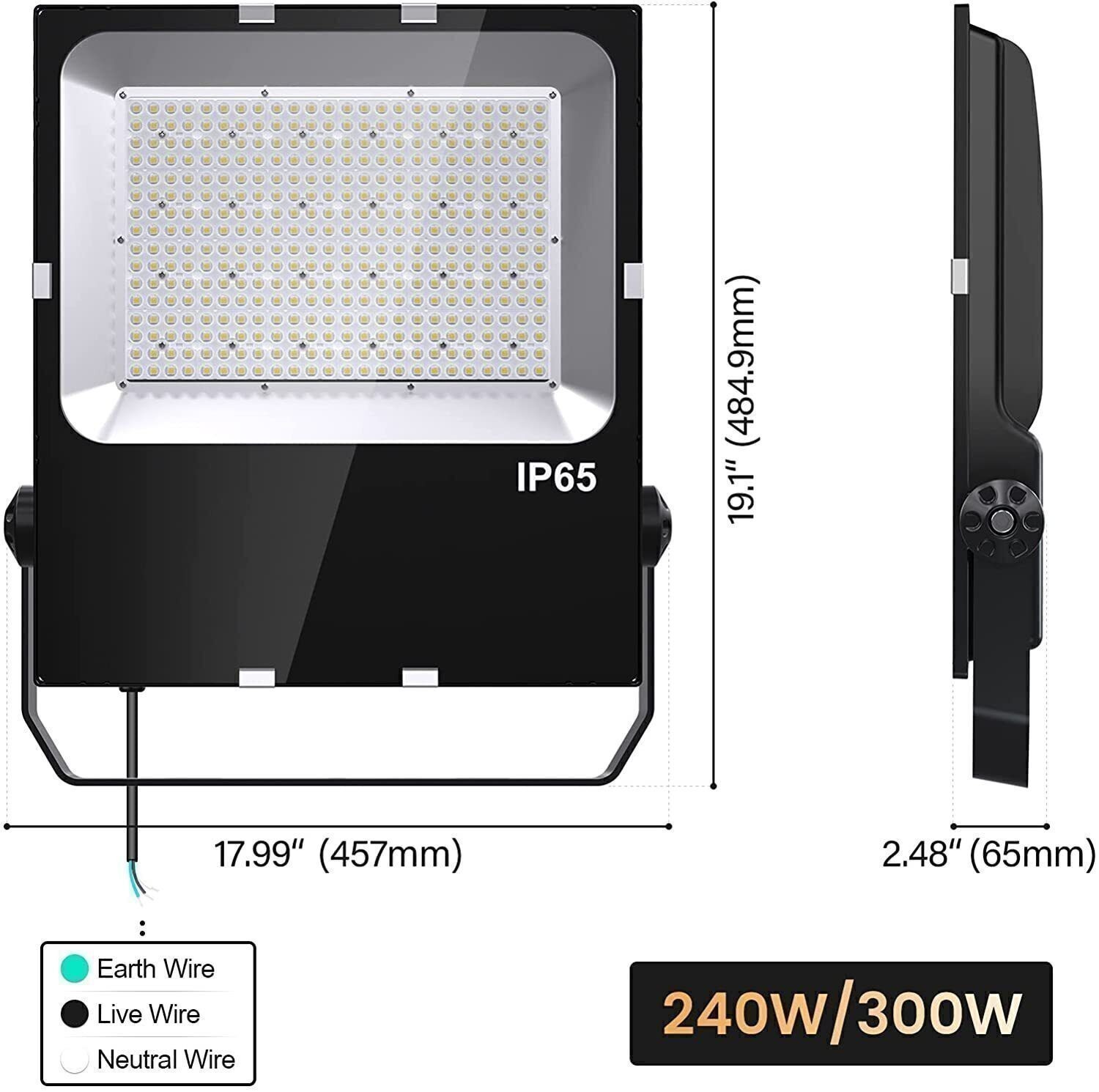240W LED Flood Light Outdoor Yard Garden Security Area Spotlight Lighting 5000K