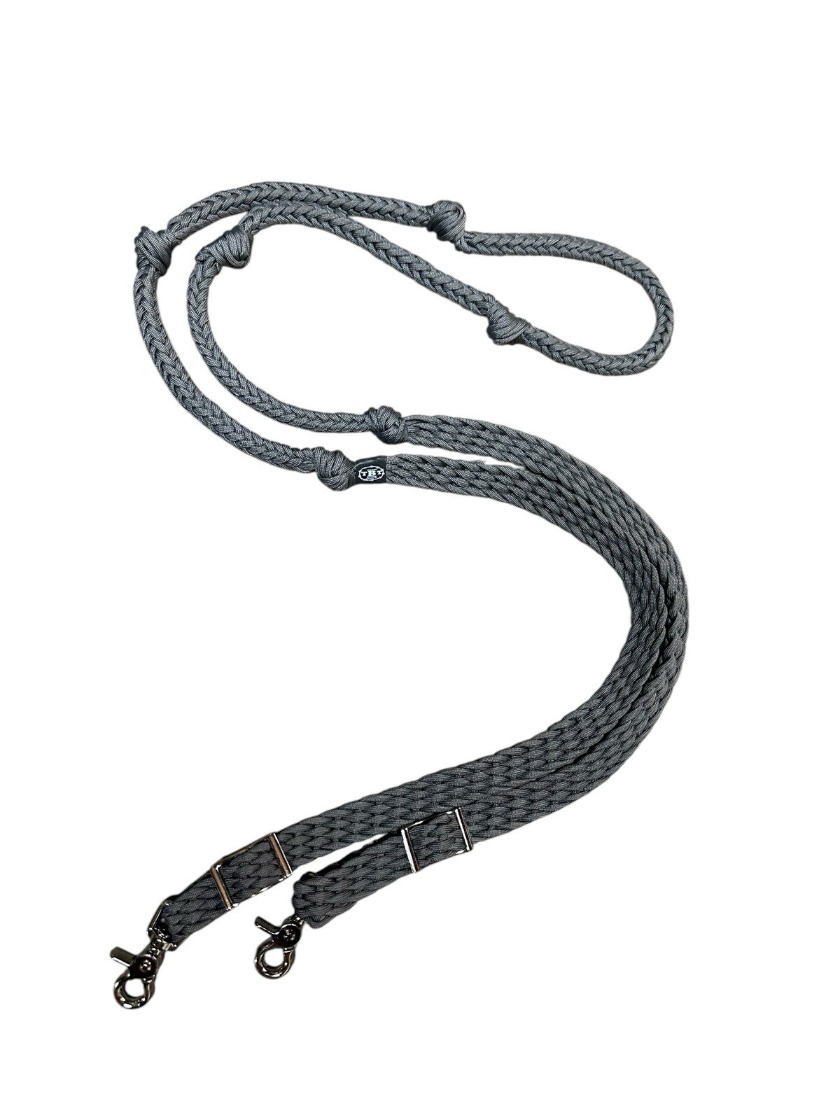 Charcoal Grey  barrel rein with grip knots