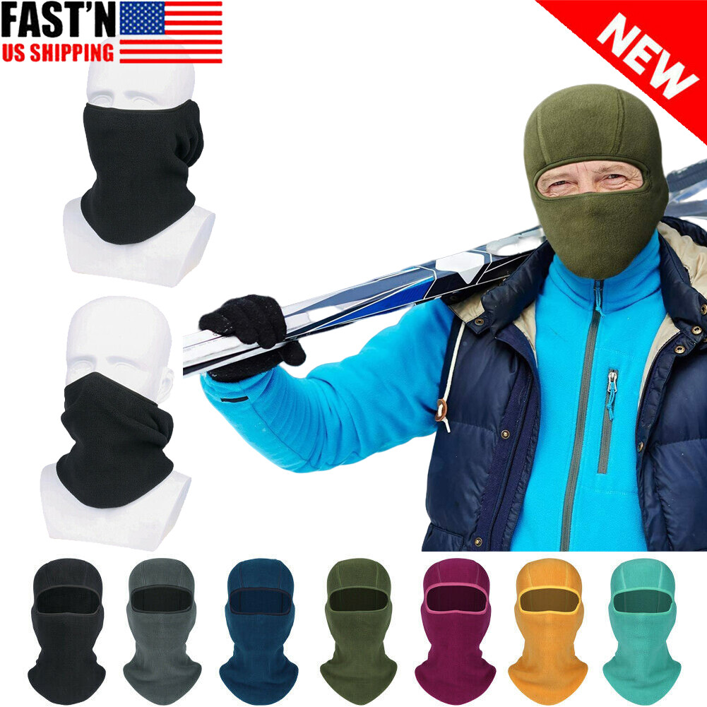 Balaclava Thermal Fleece Ski Neck Warm Full Face Mask Hood Hat For Cold Weather